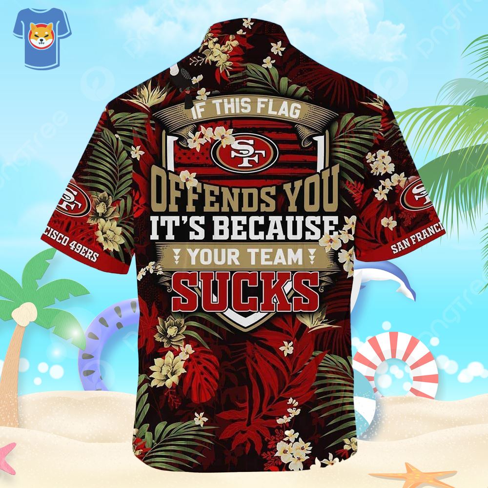 Nfl San Francisco 49ers Hawaiian Shirt Hibiscus Flower Pattern - Shibtee  Clothing