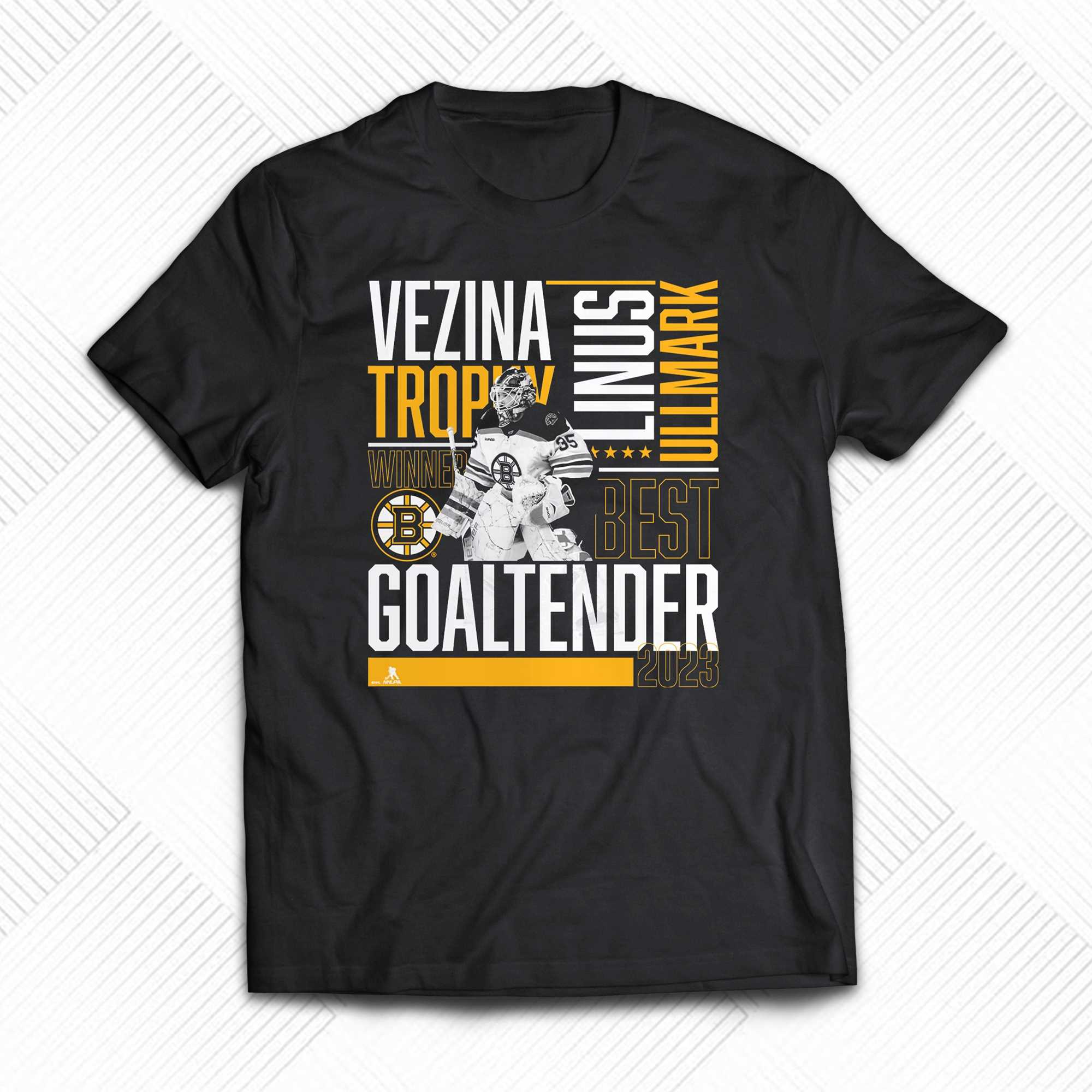 Official Linus Ullmark Boston Bruins 2023 Vezina Trophy Winner TShirt Shibtee Clothing