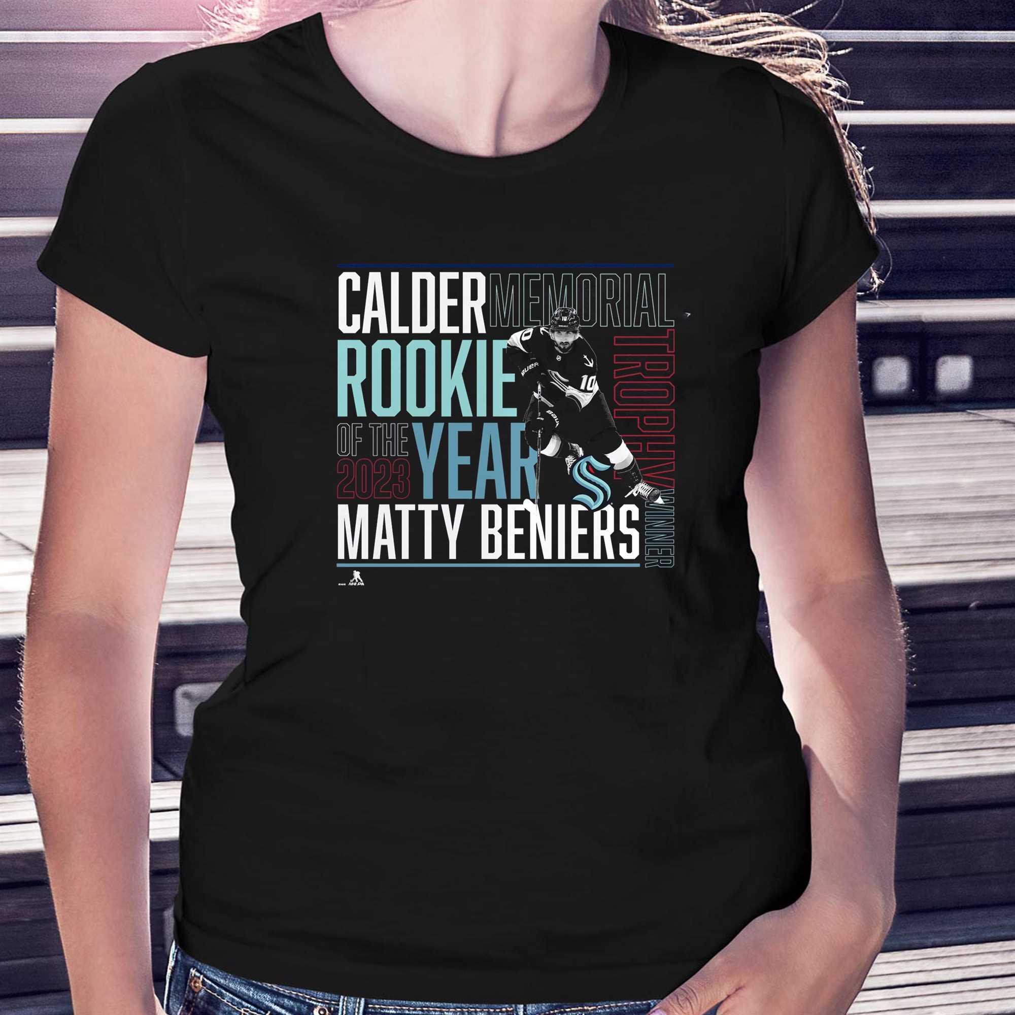 Matty Beniers Seattle Kraken 2023 Calder Trophy Winner Shirt
