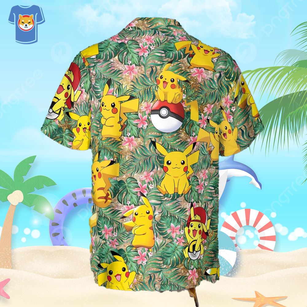 Pikachu Pkm Pattern 3d Hawaiian Shirt Summer Gift For Men And