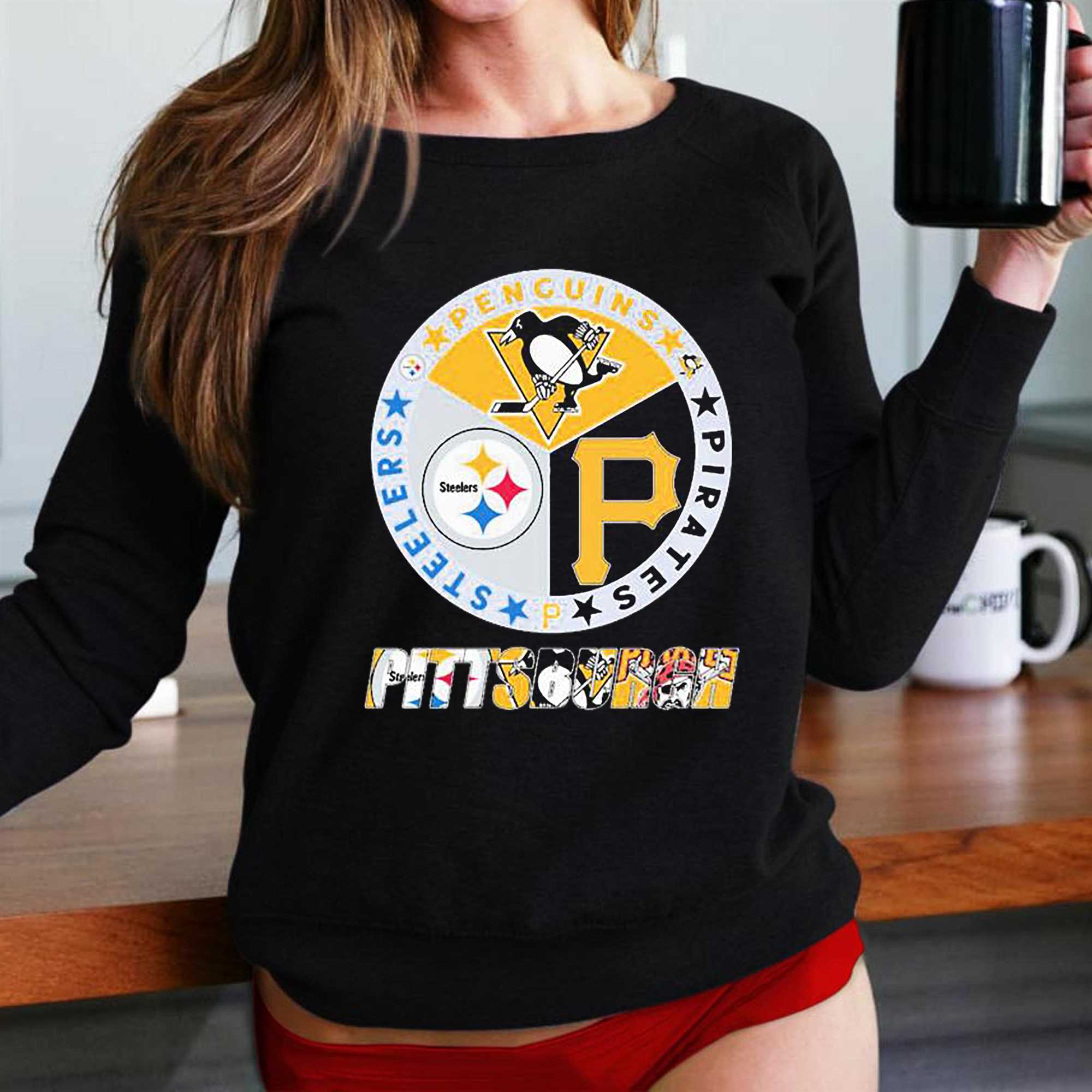 Pittsburgh sport team logos Steelers Penguins Pirates shirt, hoodie,  sweater and v-neck t-shirt