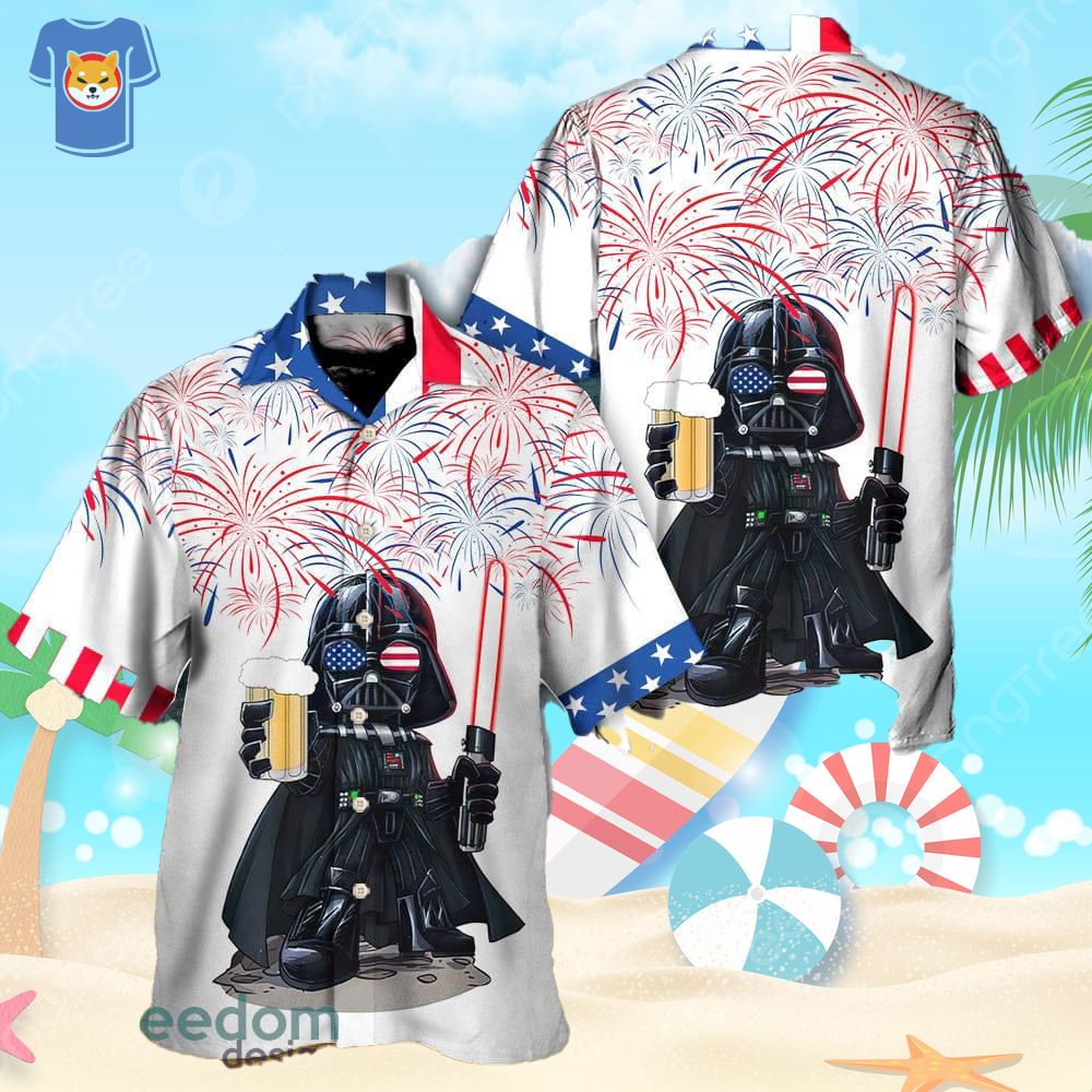 Starwars Independence Day Darth Vader With Beer Hawaiian Shirt For Men And  Women - Shibtee Clothing