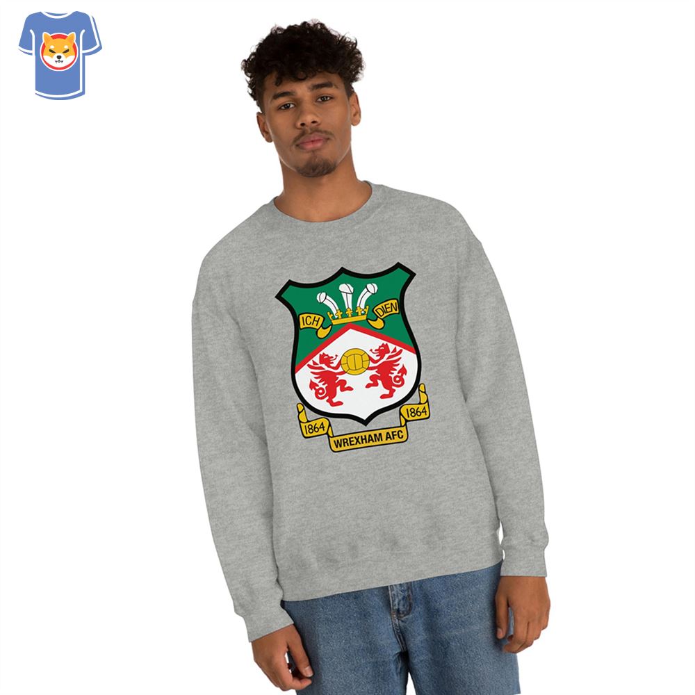 Wrexham Afc Crewneck Sweatshirt Vintage Style Wrexham Red