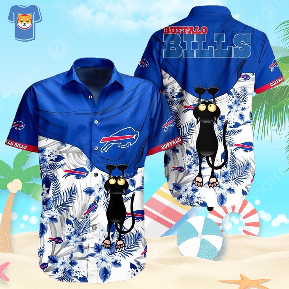 Buffalo Bills Hawaiian Shirt Red Blue Fire Rugby - Shibtee Clothing