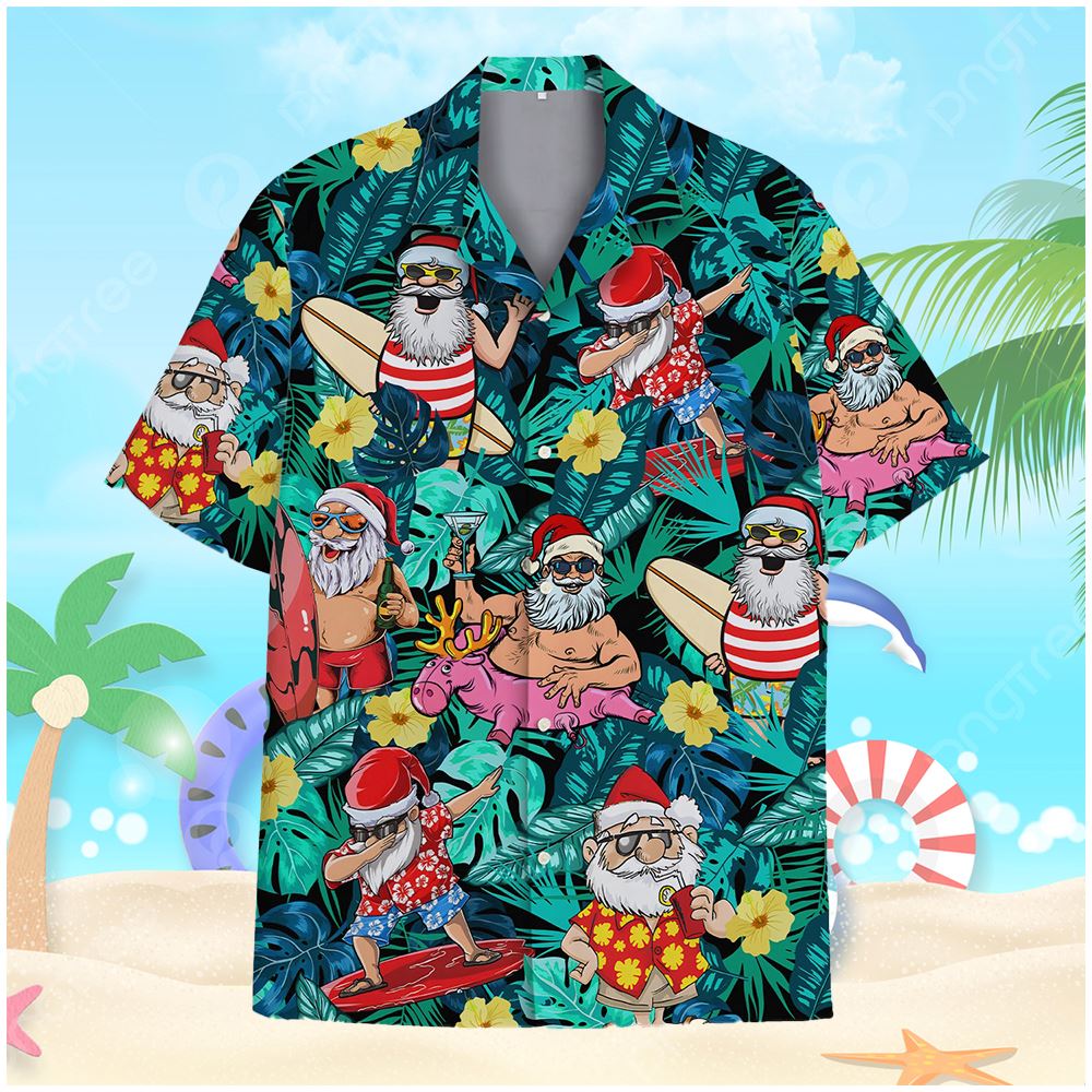 Santa Claus Christmas Aloha Hawaiian Shirt For Men Women - Shibtee Clothing