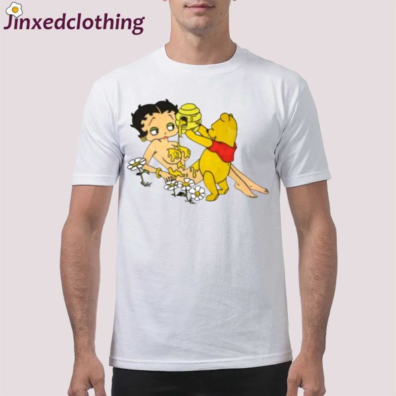 the pooh pouring honey on betty boop shirt 1 1