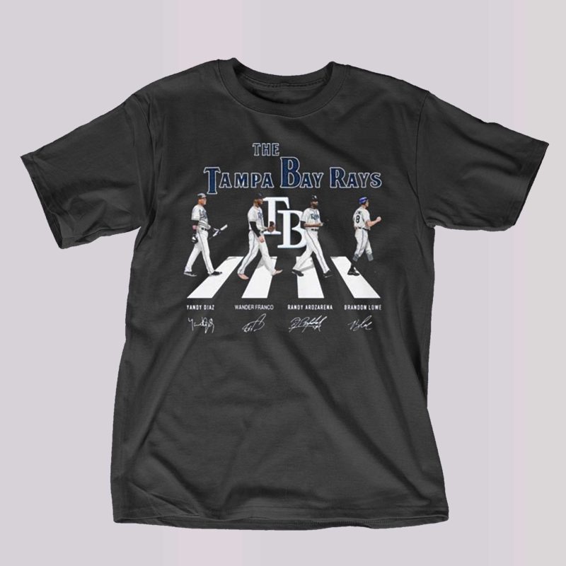 the tampa bay rays yandy diaz wander franco randy arozarena brandon lowe abbey road signature shirt 1 1