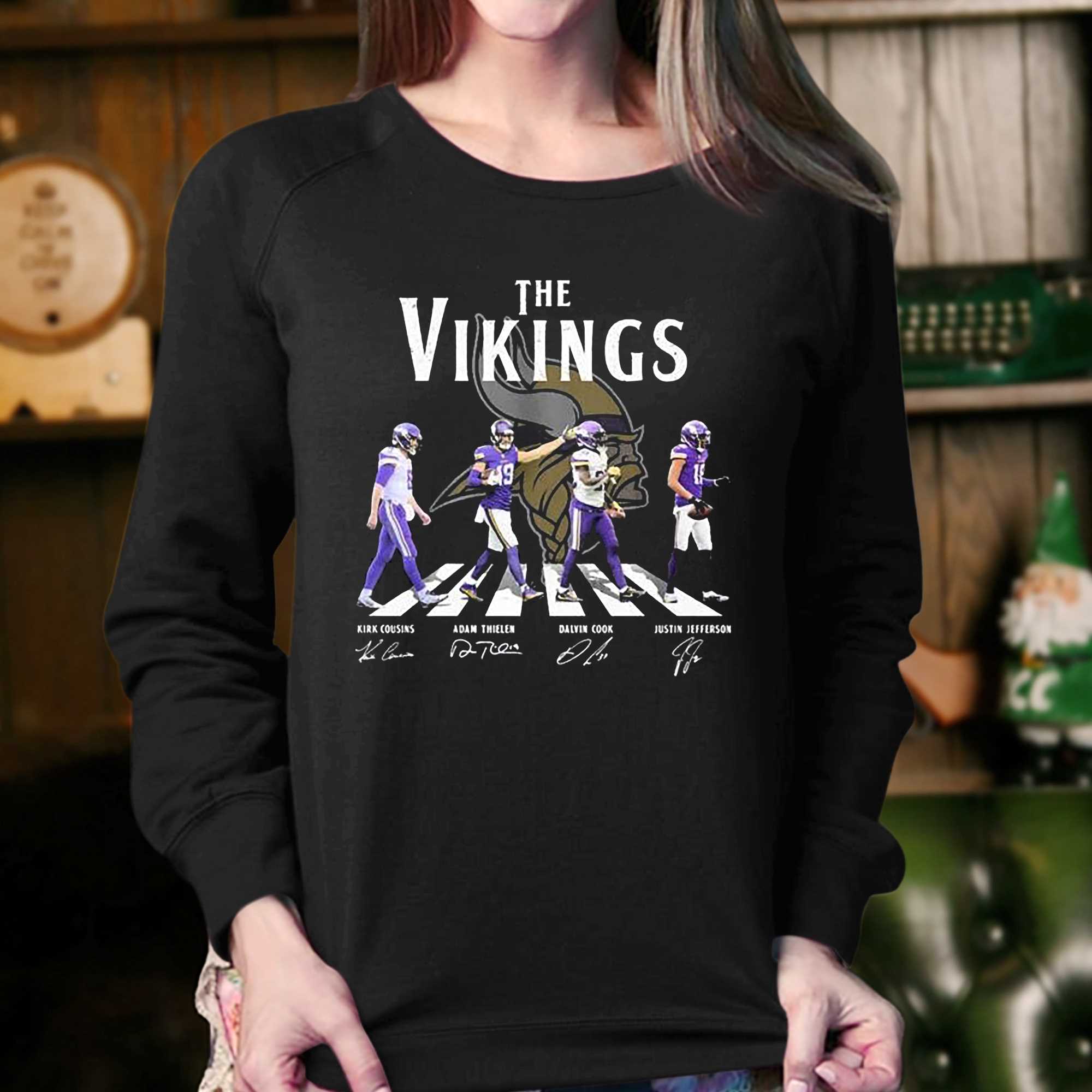 The Vingkings Abbey Road Kirk Cousins Adam Thielen Dalvin Cook And Justin  Jefferson Shirt - Shibtee Clothing