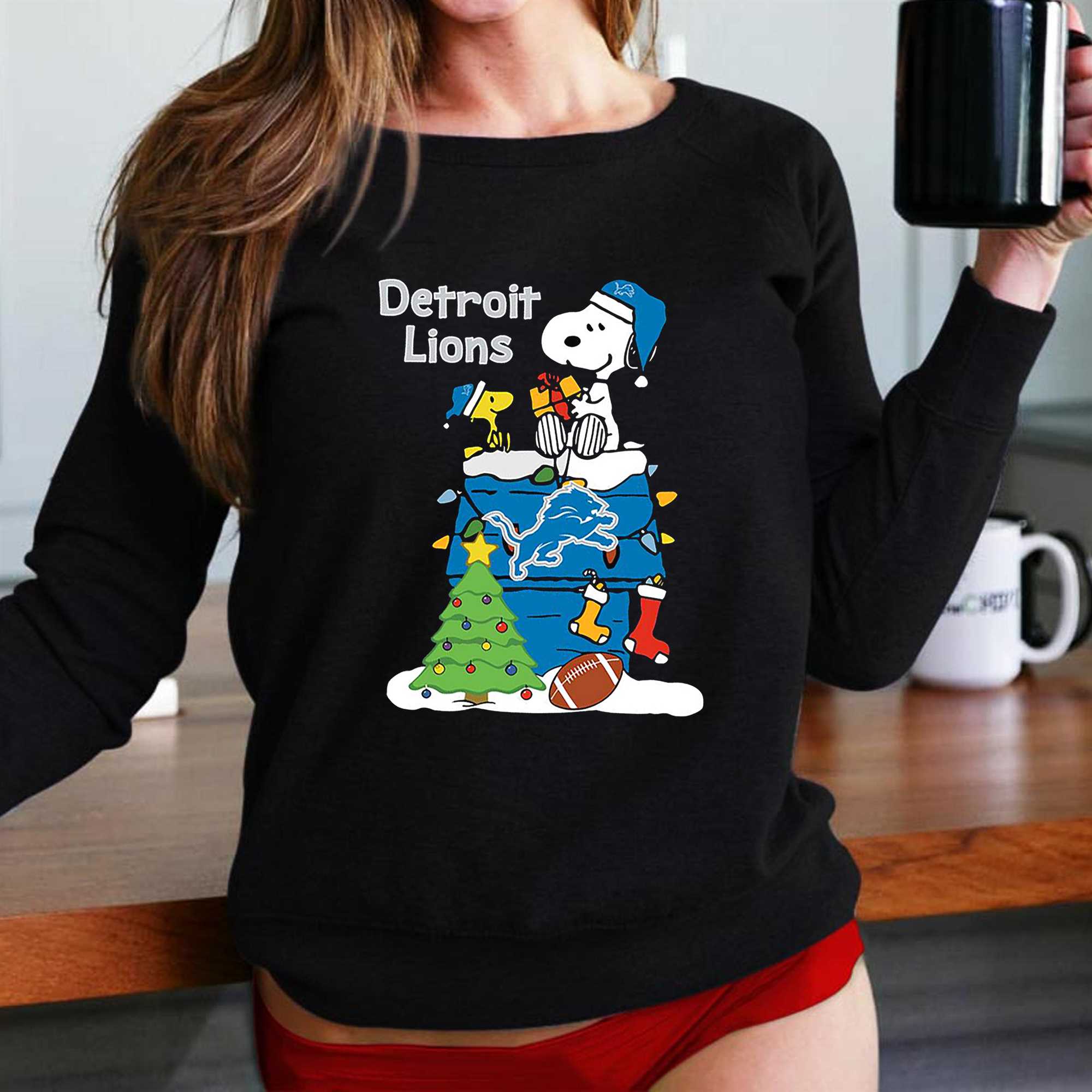 Detroit Lions Christmas Snoopy shirt, hoodie, sweater, long sleeve and tank  top