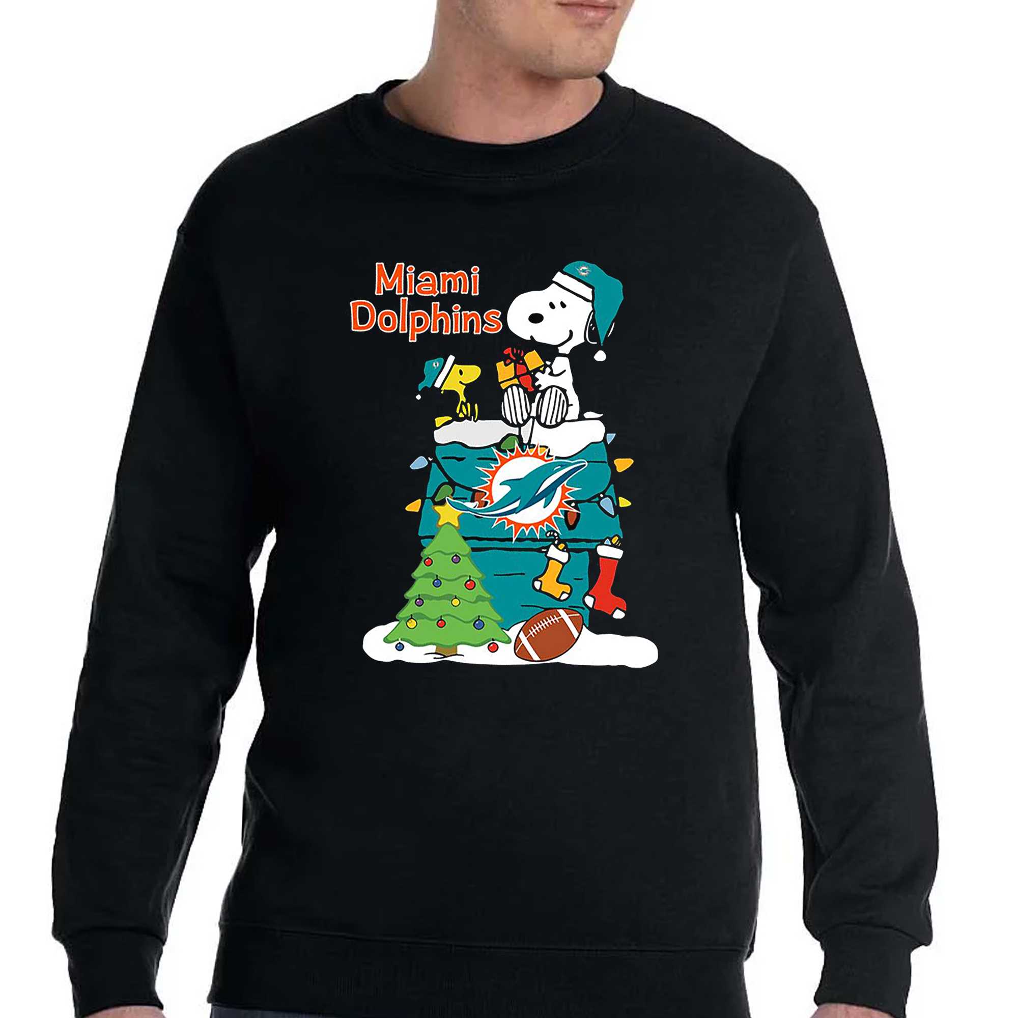 Christmas Snoopy Miami Dolphins Shirt - Shibtee Clothing