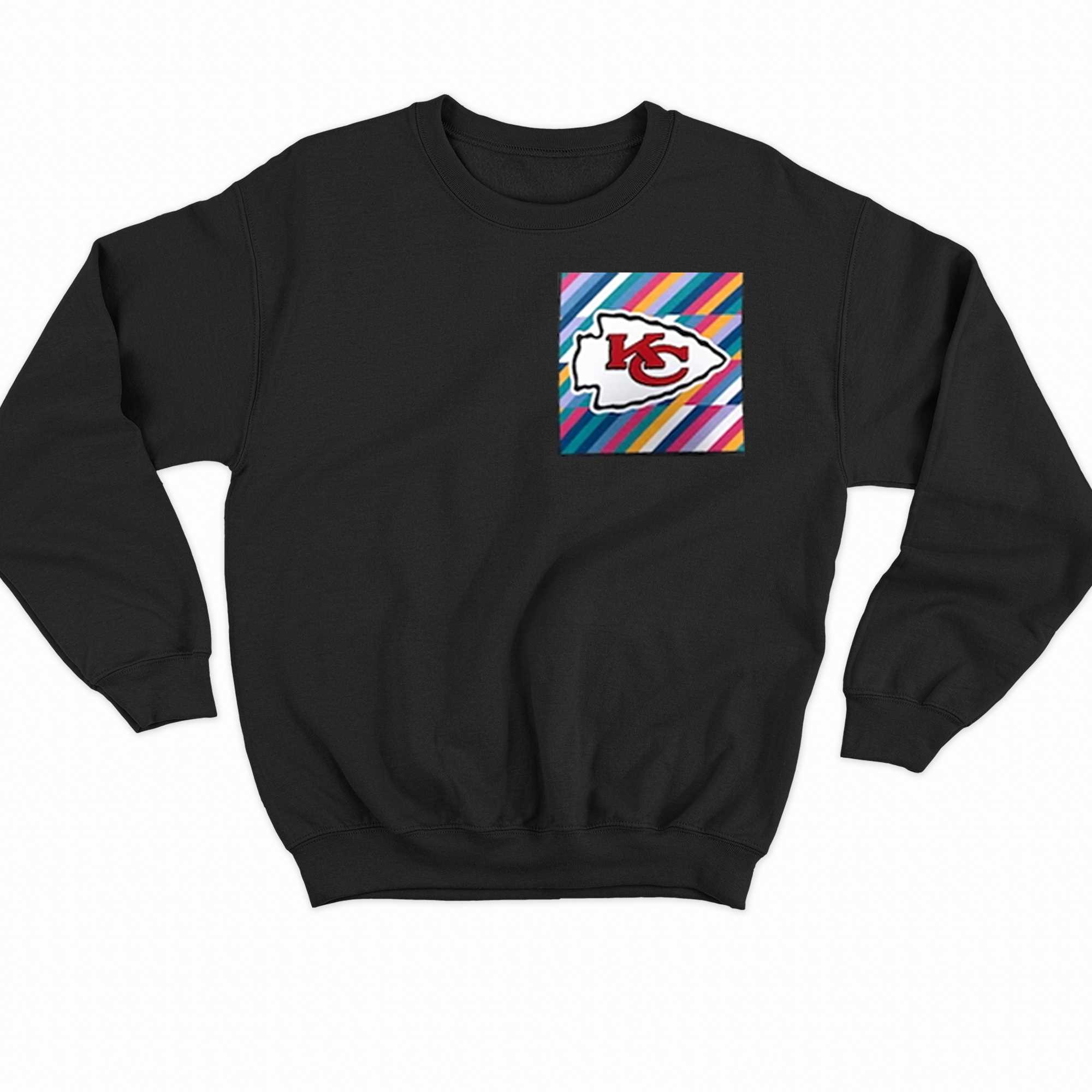 KC with Stitching Chiefs Long Sleeve T Shirt