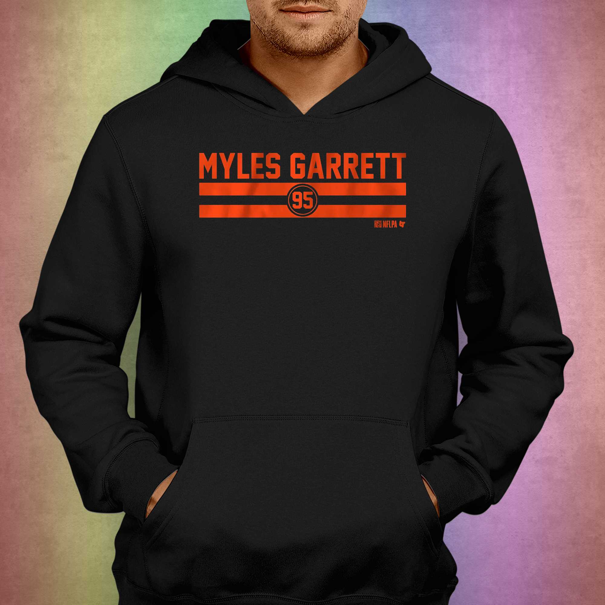 Myles Garrett Name Number Stripe Shirt - Shibtee Clothing