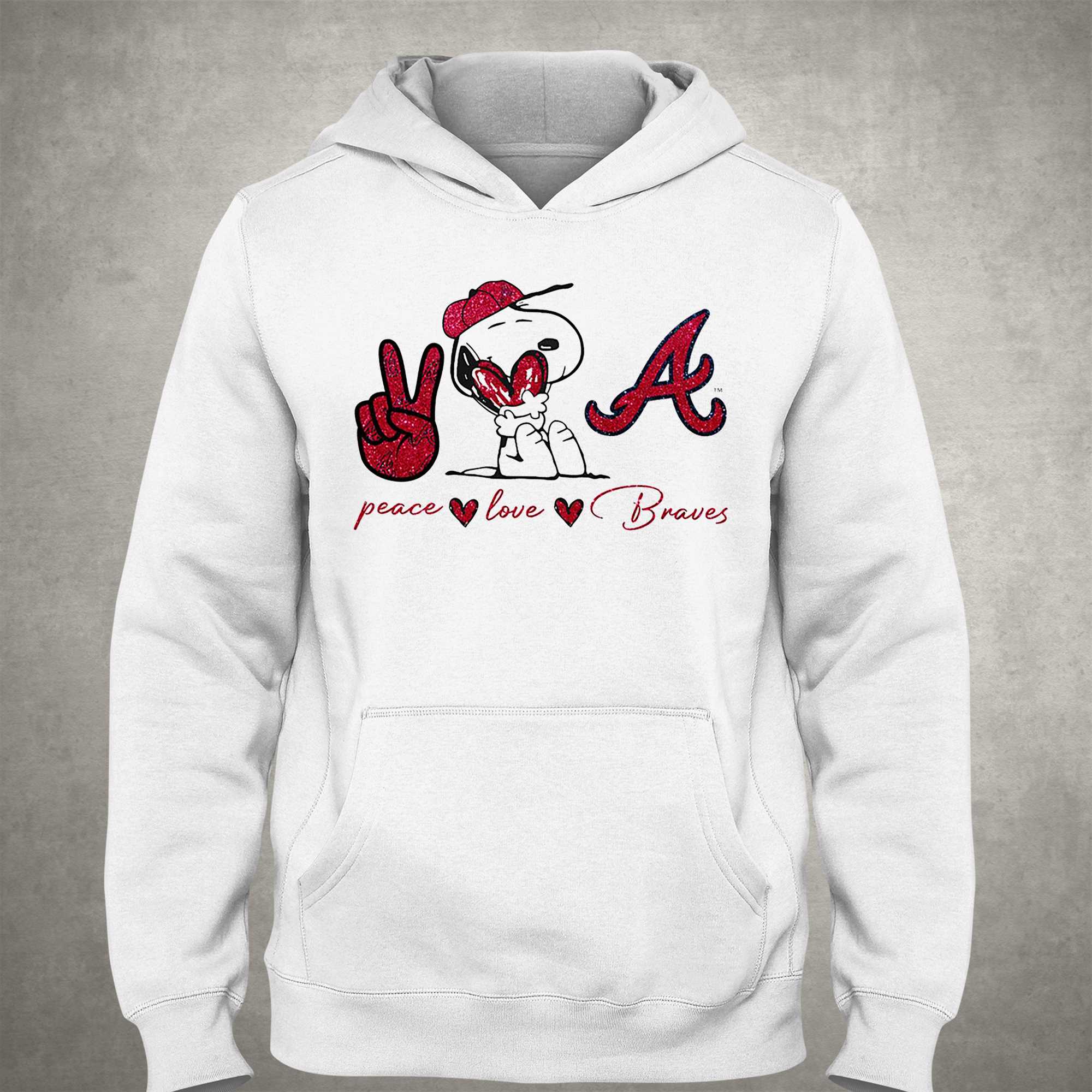 Snoopy Atlanta Braves Peace Love Braves shirt, hoodie, sweater, long sleeve  and tank top