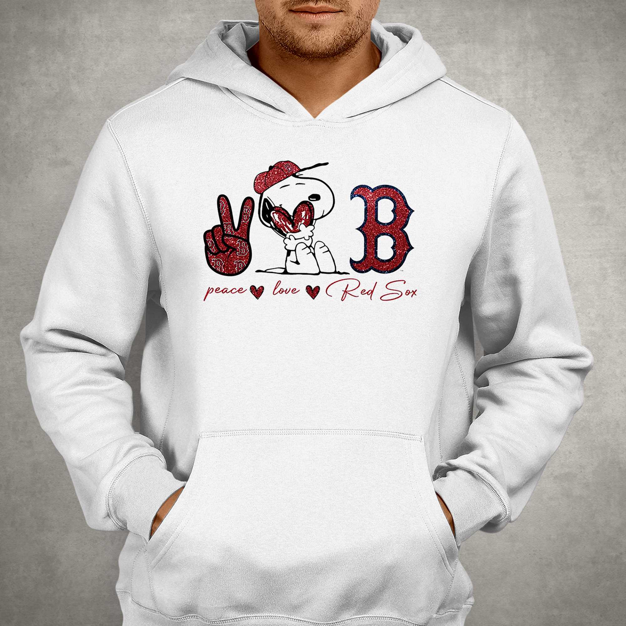 Snoopy Boston Red Sox Peace Love Red Sox shirt, hoodie, sweater