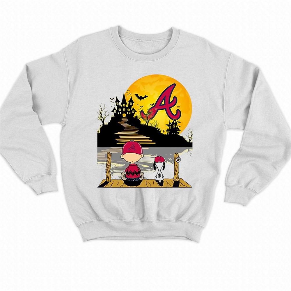 Snoopy and Charlie Brown Sit Under Moon Baltimore Orioles Halloween 2023 T- shirt, hoodie, sweater, long sleeve and tank top