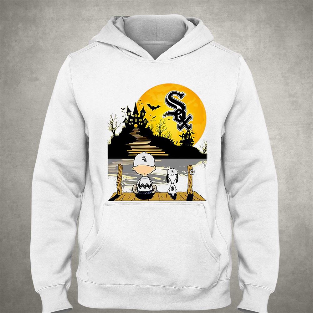 Snoopy Charlie Brown Sit Under Moon Chicago White Sox Halloween Shirt,  hoodie, sweater, long sleeve and tank top