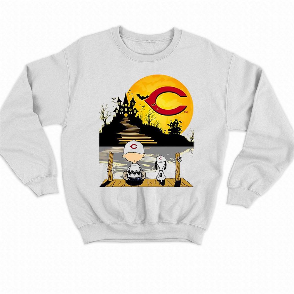 Snoopy Charlie Brown Sit Under Moon Chicago Cubs Halloween Shirt, hoodie,  sweater, long sleeve and tank top