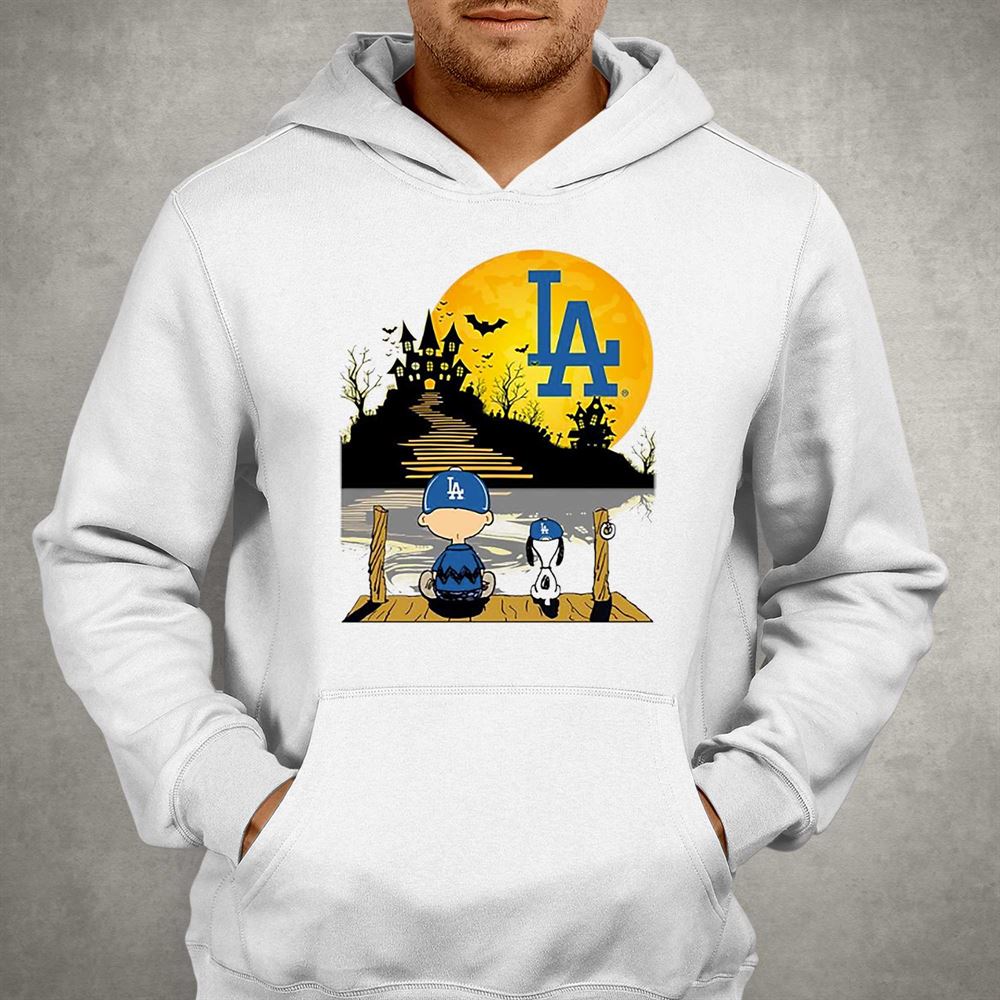 Snoopy Charlie Brown Sit Under Moon Los Angeles Dodgers Halloween Shirt -  Shibtee Clothing