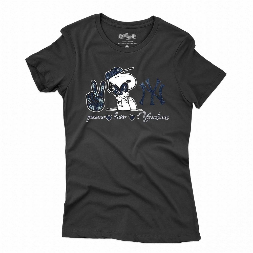 Snoopy Peace Love New York Yankees Shirt - ReviewsTees