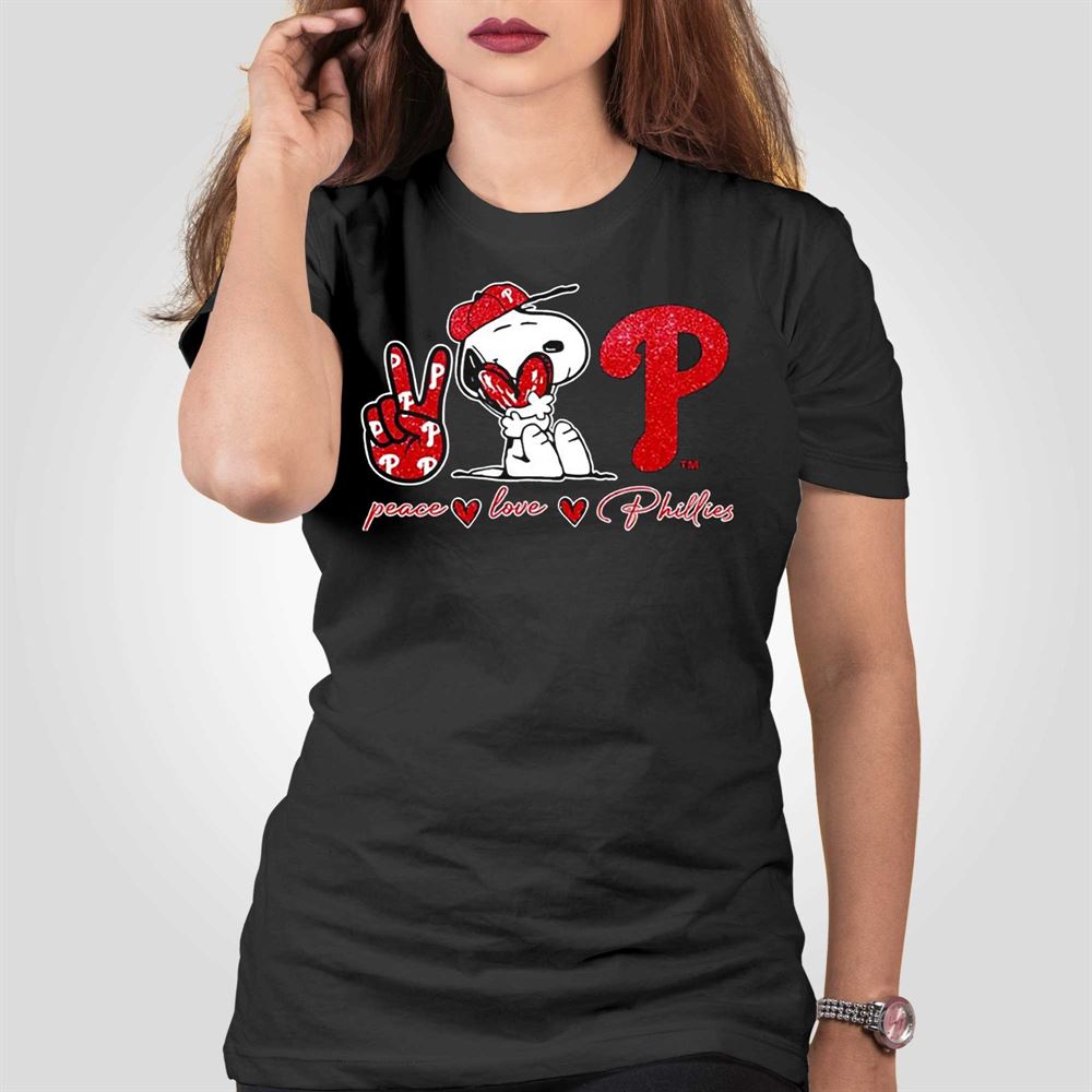 Snoopy Peace Love Philadelphia Phillies Shirt - High-Quality