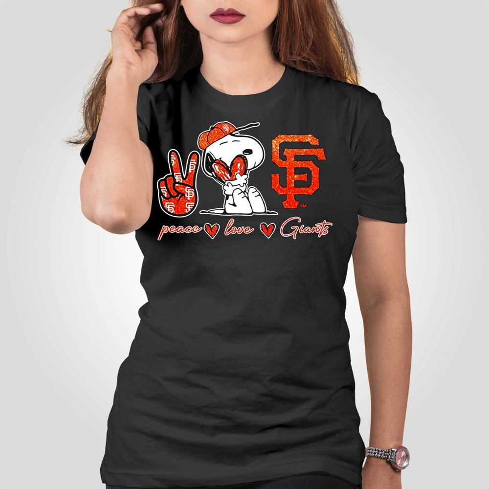 Snoopy Peace Love San Francisco Giants Shirt - Shibtee Clothing