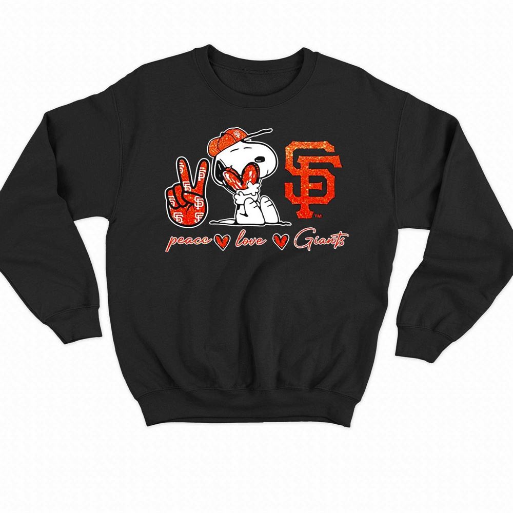 Snoopy Peace Love San Francisco Giants Shirt - Shibtee Clothing