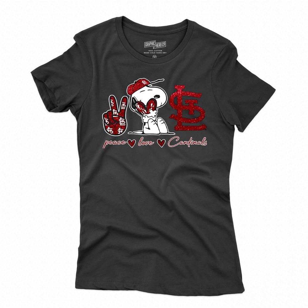 Snoopy Peace Love St Louis Cardinals Shirt - Shibtee Clothing