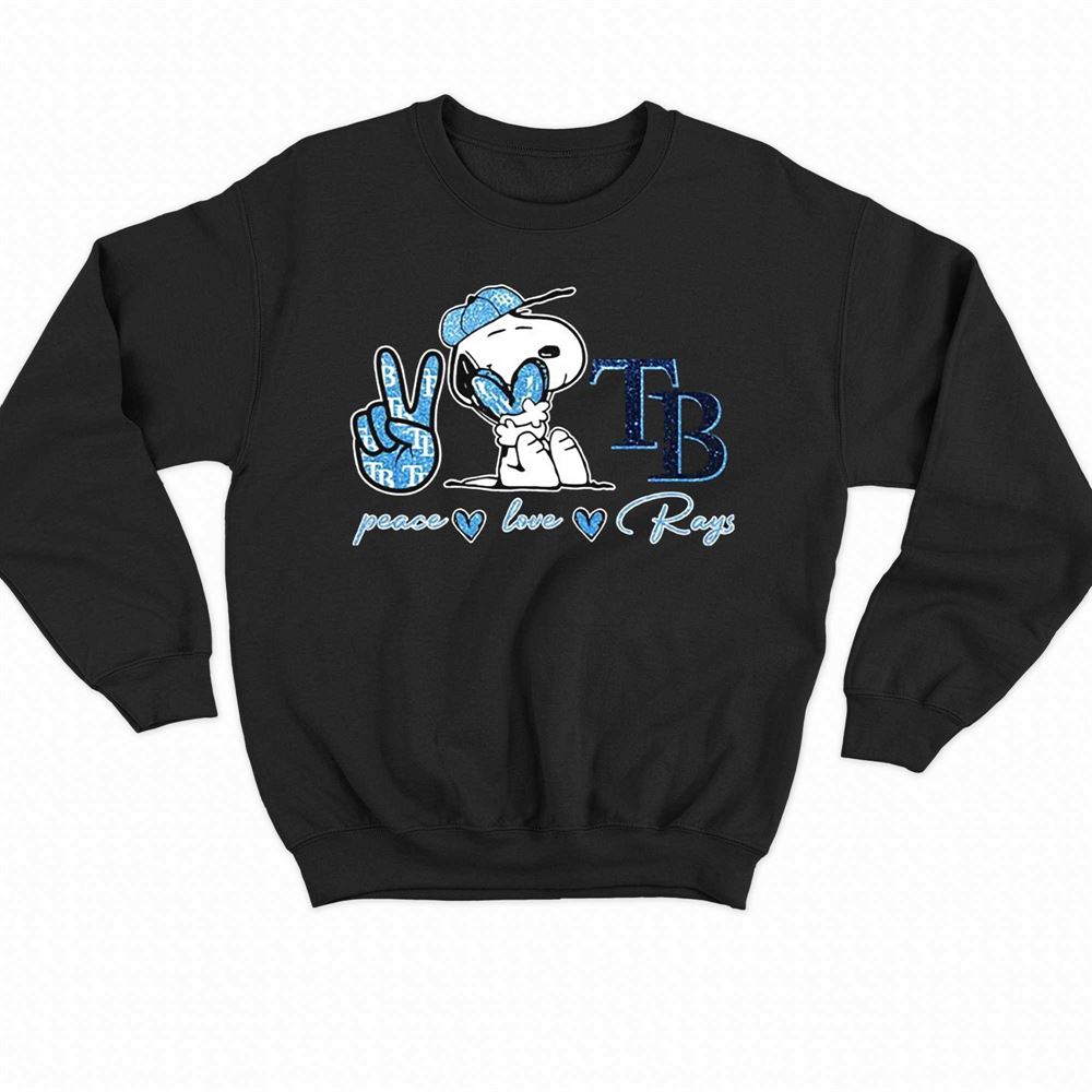 Snoopy Peace Love Tampa Bay Rays Shirt - Shibtee Clothing