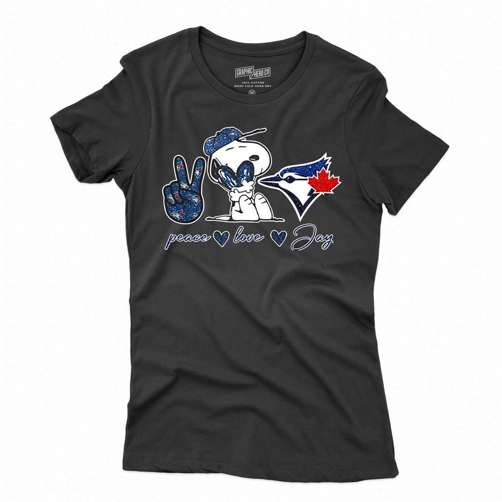 Snoopy Peace Love Toronto Blue Jays Shirt - Shibtee Clothing