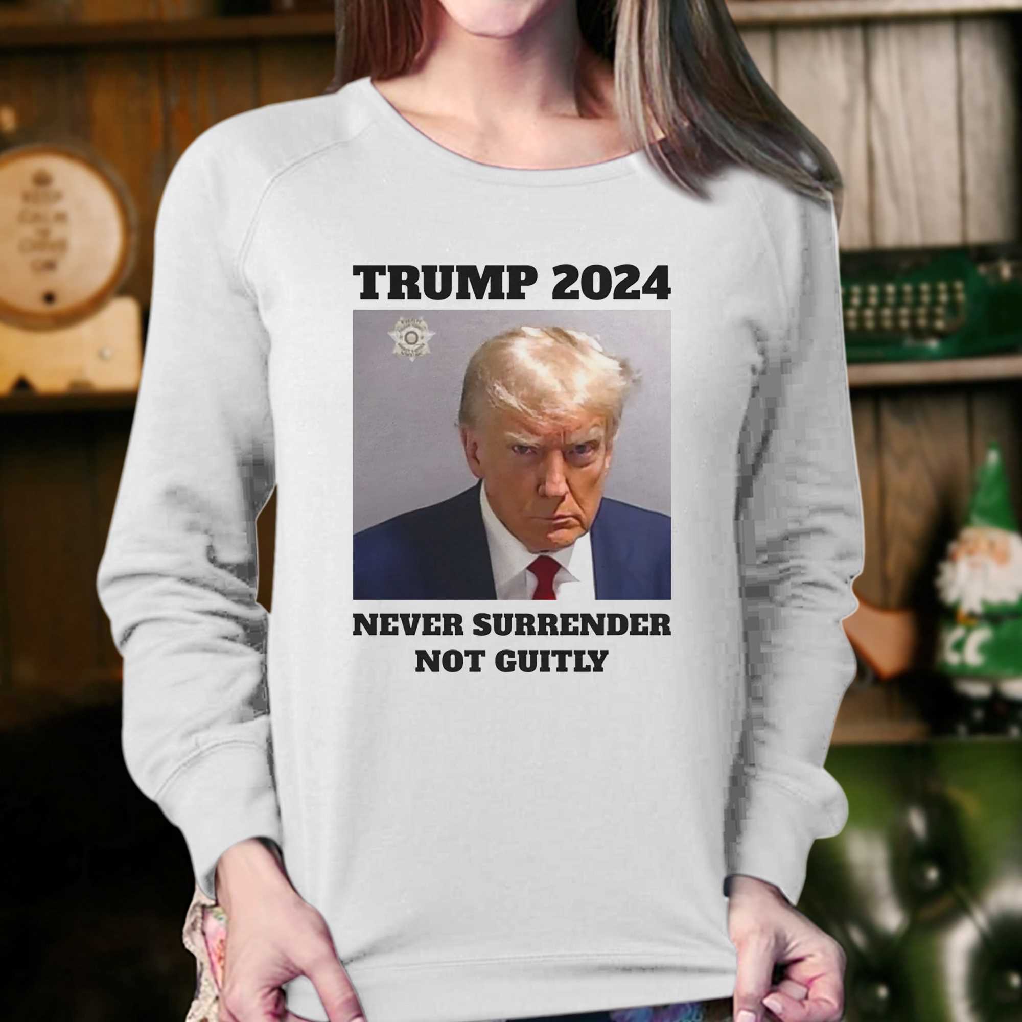 Trump Mugshot 2024 Never Surrender Not Guitly T-shirt - Shibtee Clothing