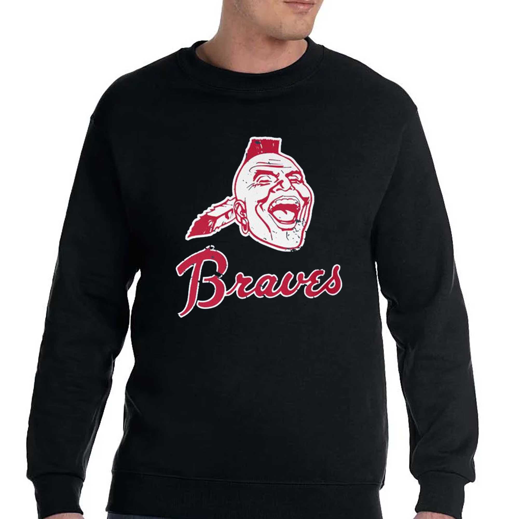 Atlanta Braves Vintage Shirt, Atlanta Braves Shirt Dark Heather 2XL Long Sleeve | Classy Missy