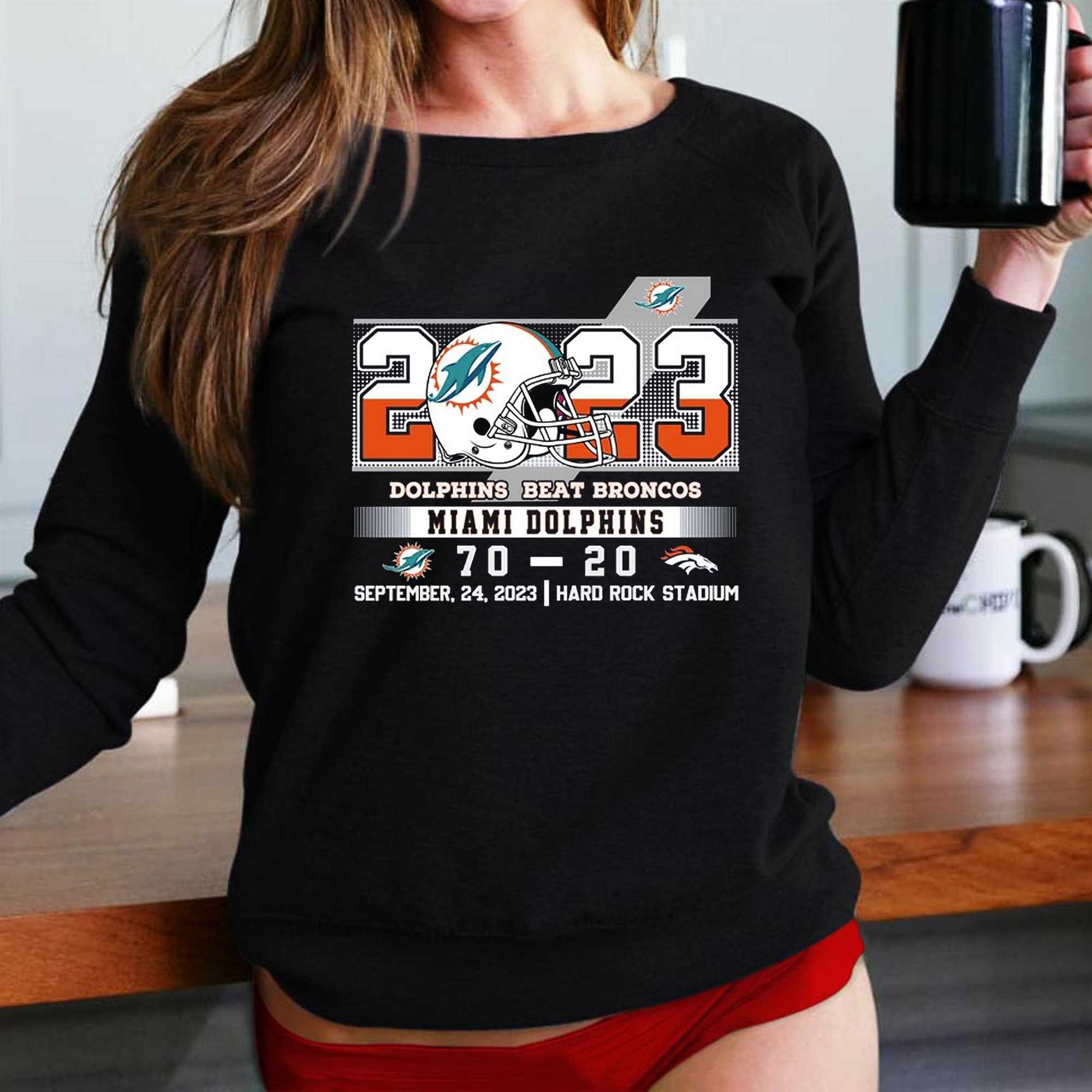2023 Dolphins Beat Broncos Miami Dolphins 70 – 20 Denver Broncos T-shirt -  Shibtee Clothing
