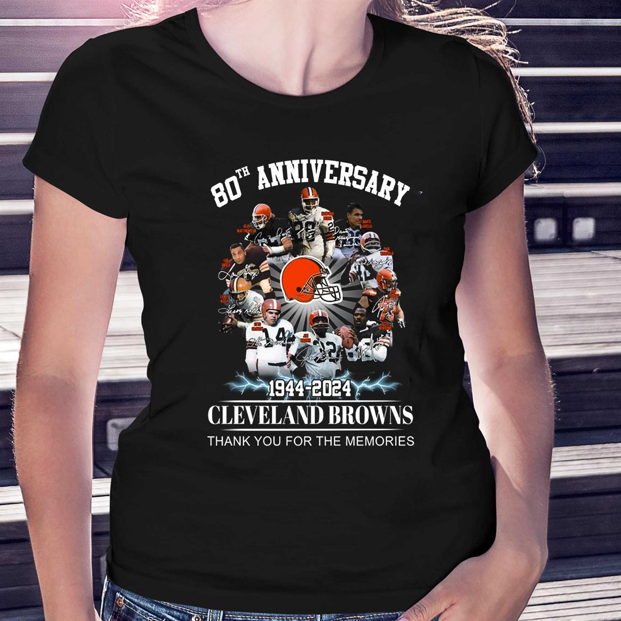 80th anniversary 1944 2024 Cleveland browns thank you for the memories shirt,  hoodie, sweater, long sleeve and tank top