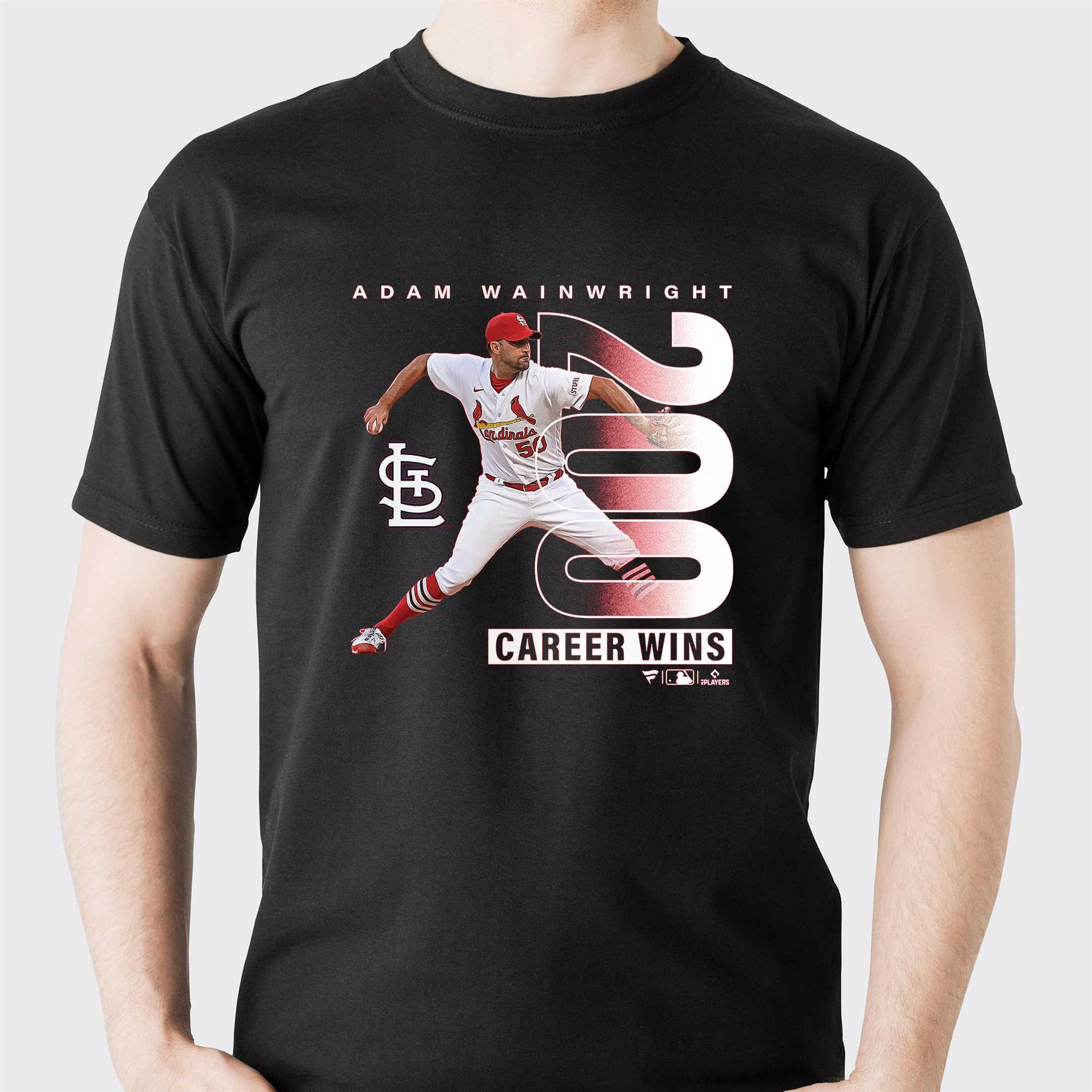 Adam Wainwright St Louis Cardinals Fanatics Branded 200th Career Win T-shirt  - Guineashirt Premium ™ LLC