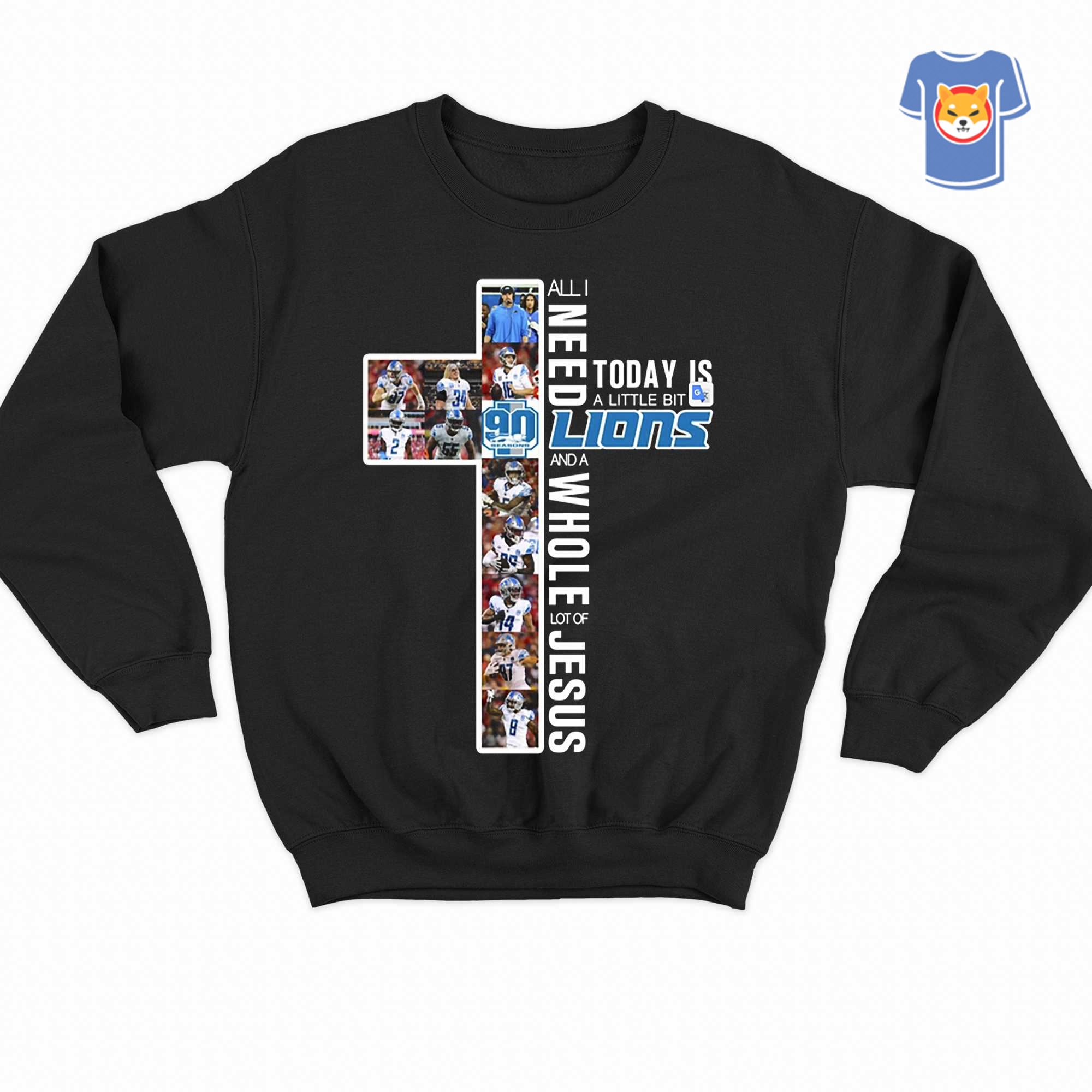 NFL All I Need Today Is A Little Bit Of Detroit Lions Cross Shirt Youth  Hoodie