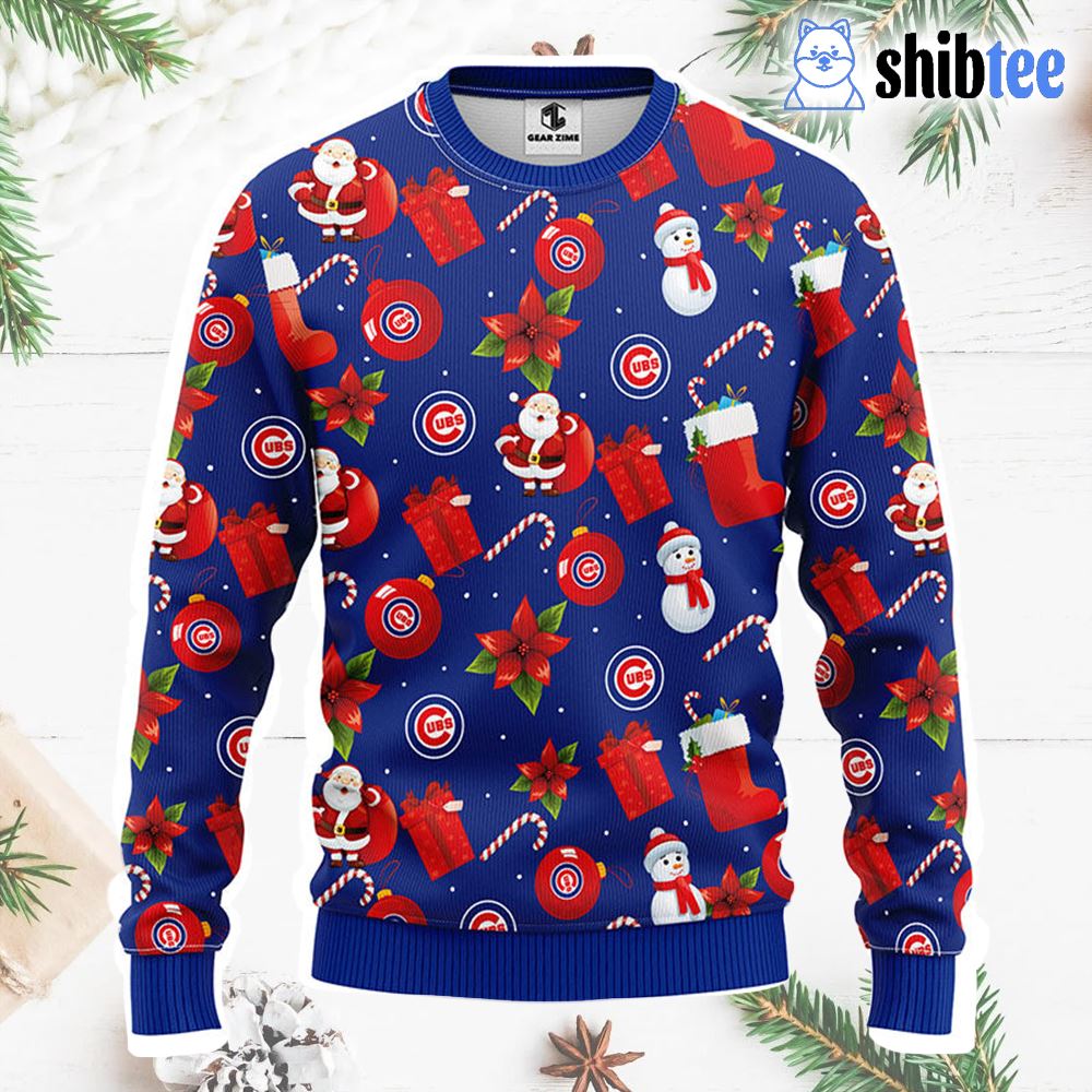 Chicago Cubs Grateful Dead Ugly Christmas Fleece Sweater - Shibtee Clothing