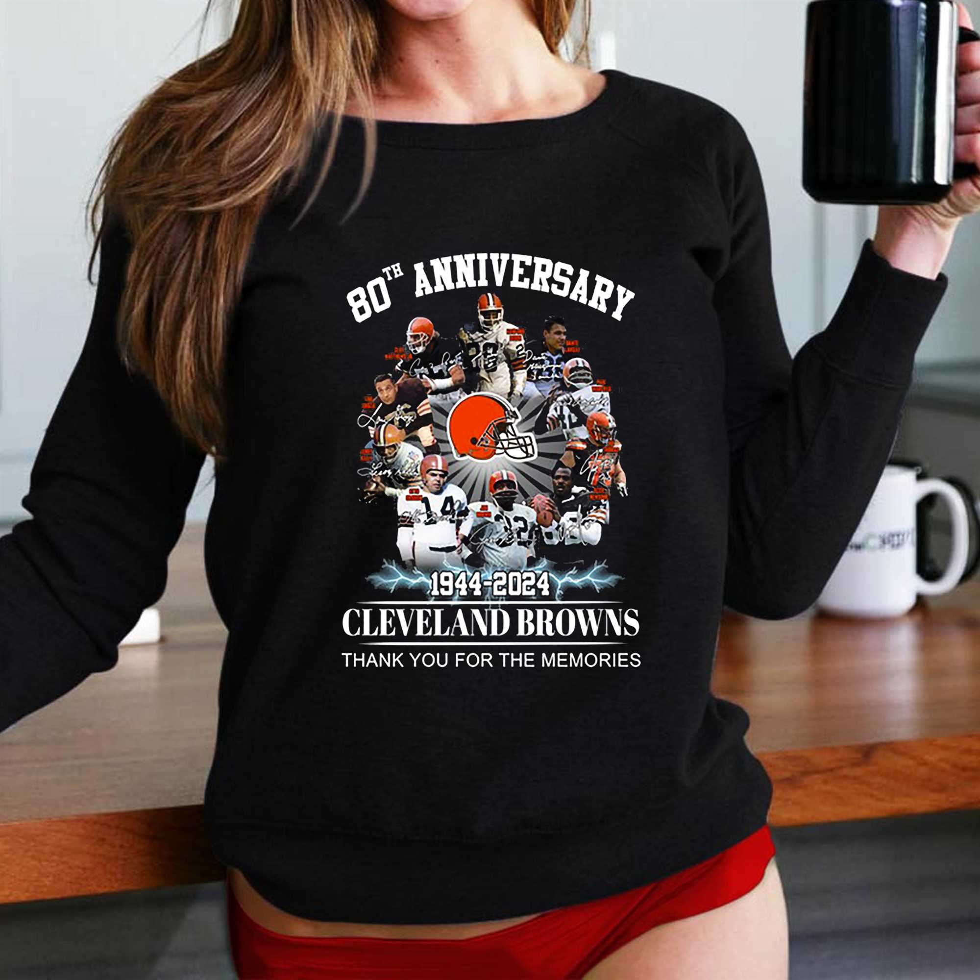 80th anniversary 1944 2024 cleveland browns thank you for the memories  shirt, hoodie, longsleeve tee, sweater