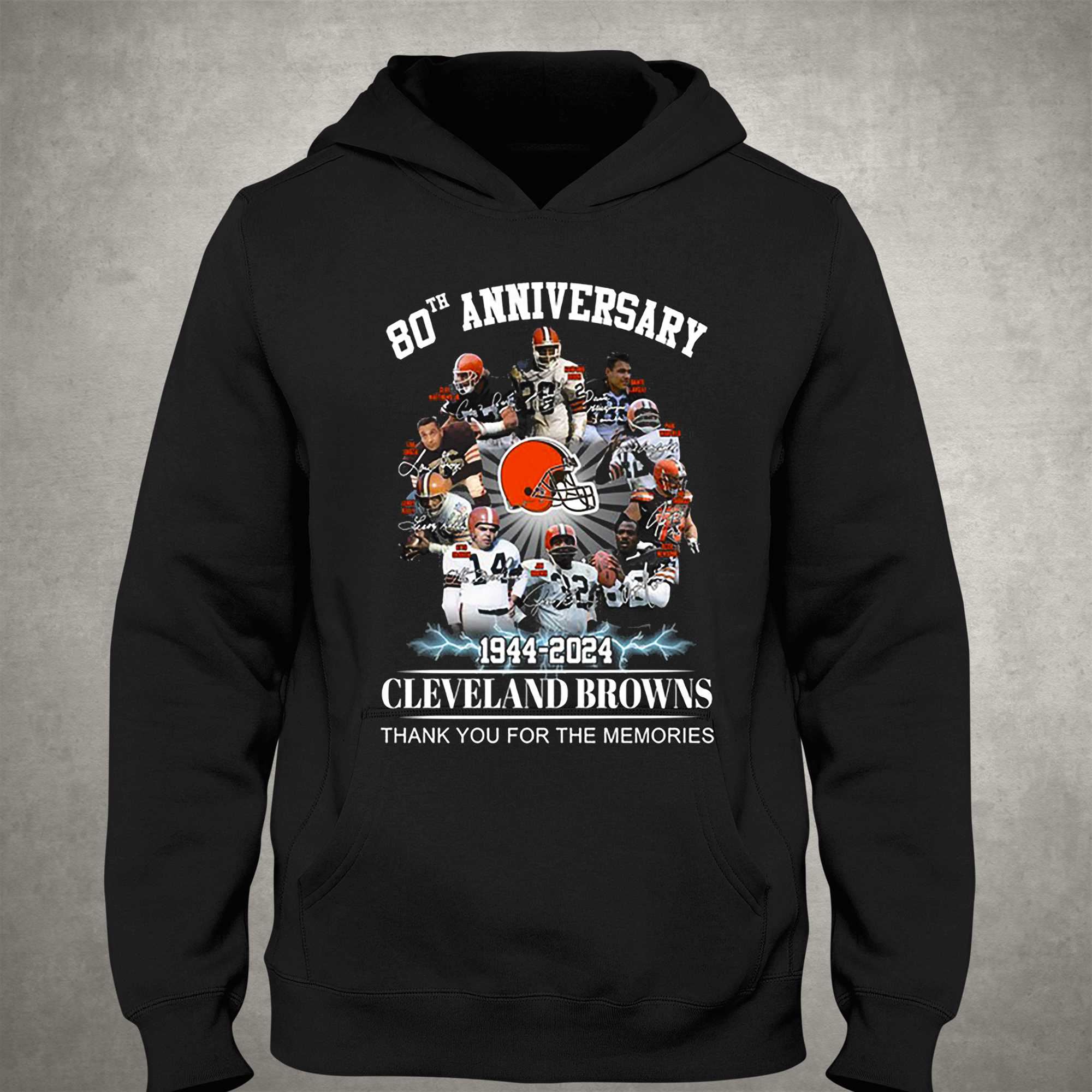 Cleveland Browns 80th Anniversary 1944 2024 Memories Shirt Hoodie Sweater -  Shibtee Clothing