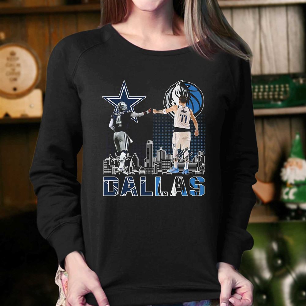 Dallas Cowboys Prescott And Mavericks Doncic City Champion Shirt Hoodie  Sweater