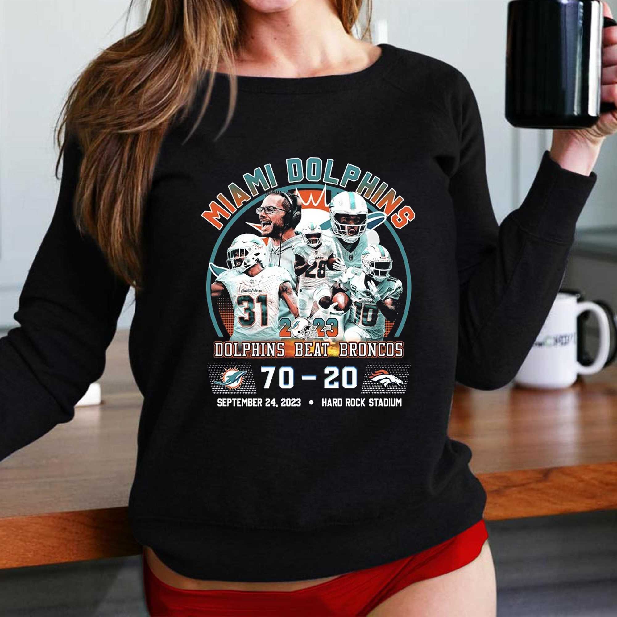 Dolphins Beat Broncos Miami Dolphins T-Shirt