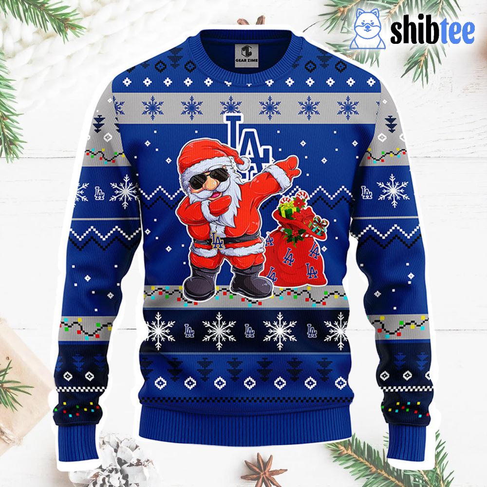 Los Angeles Dodgers Dabbing Santa Claus Christmas Ugly Sweater