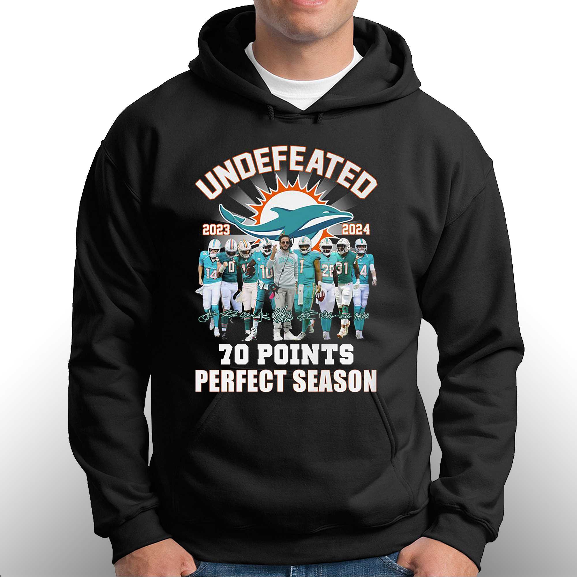 Undefeated 1972 miami dolphins 72 perfect season signatures shirt, hoodie,  longsleeve, sweatshirt, v-neck tee