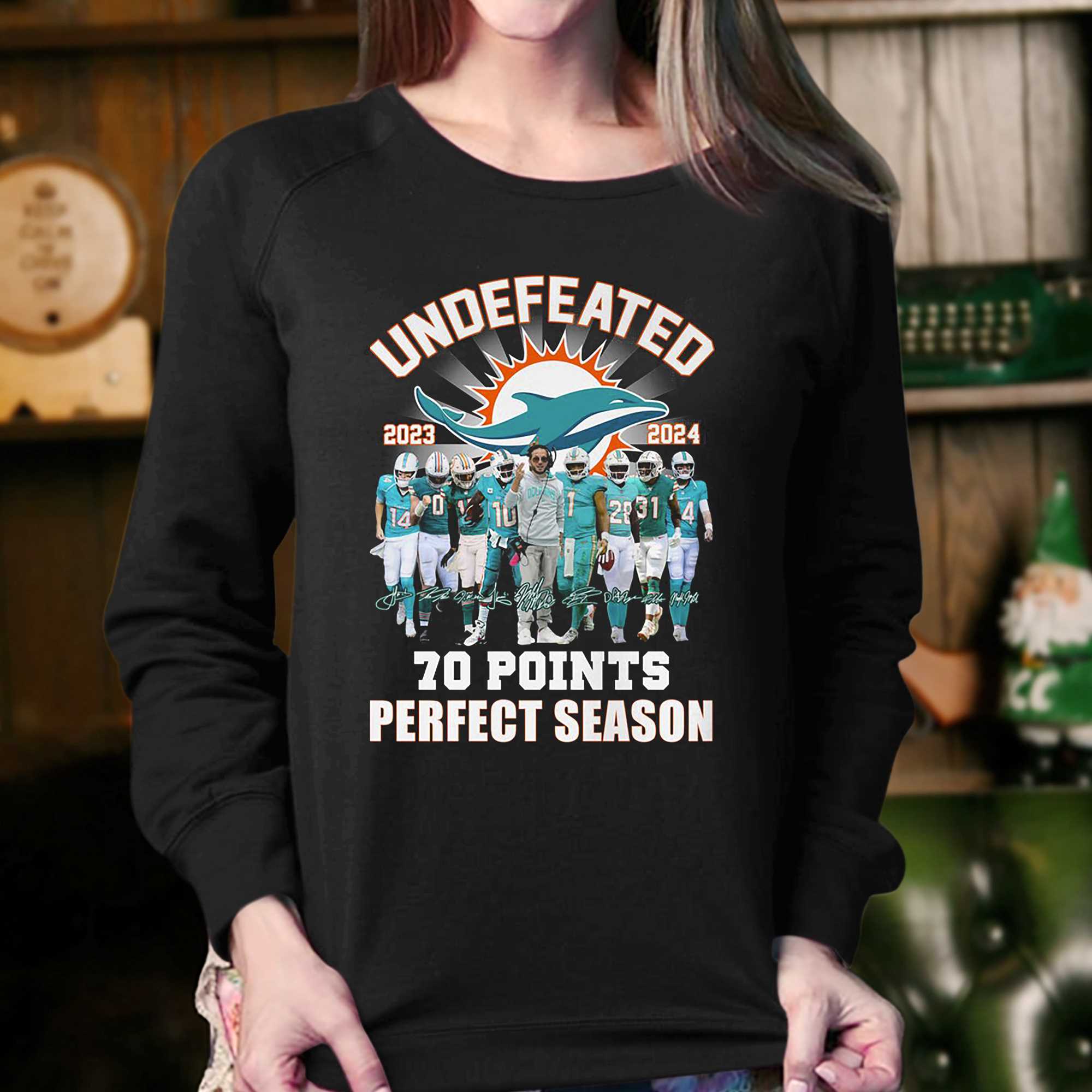 Miami Dolphins Undefeated 2023 2024 70 Points Shirt - Shibtee Clothing