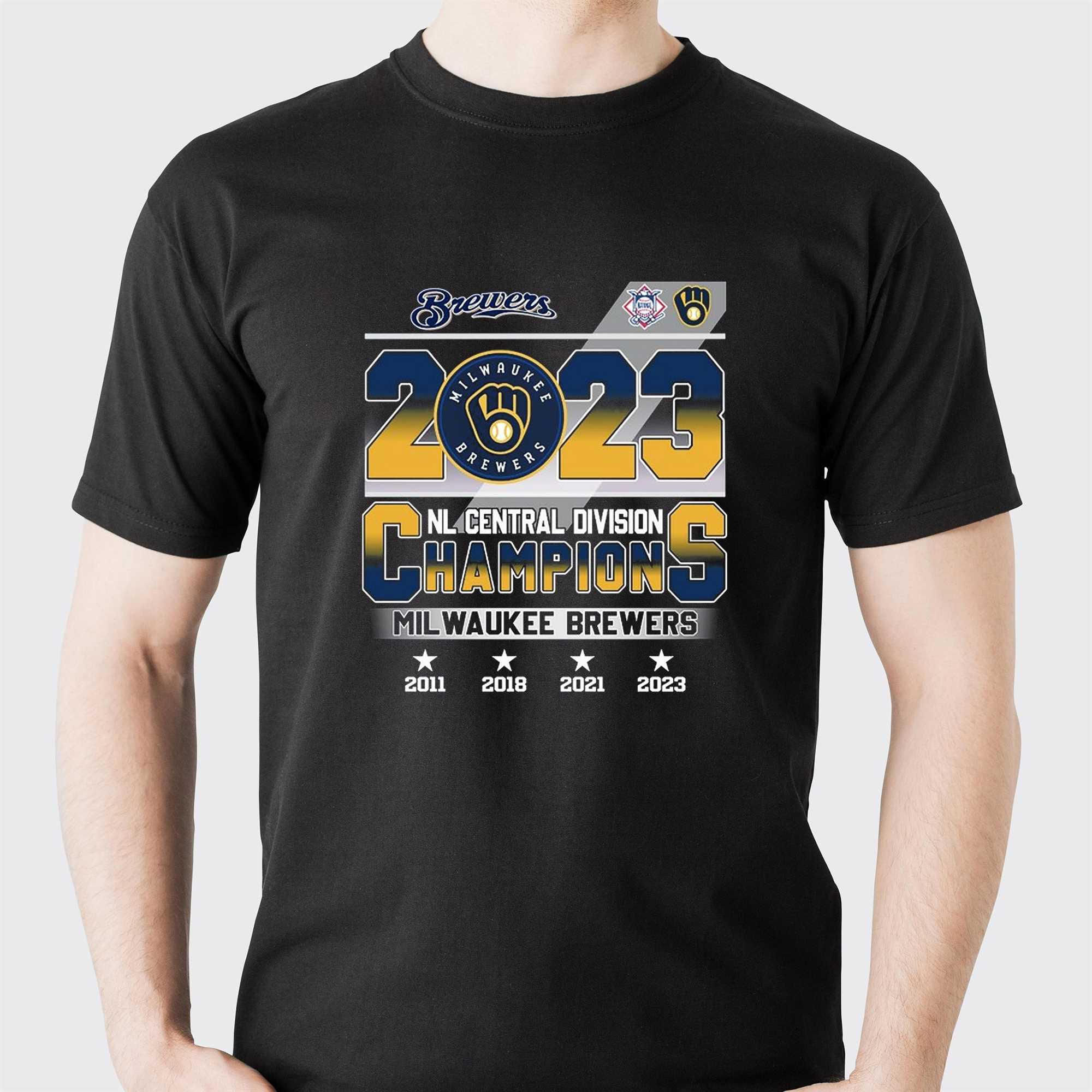 Nl Central Divison Champions Milwaukee Brewers 2011 2018 2021 2023 T-shirt  - Shibtee Clothing