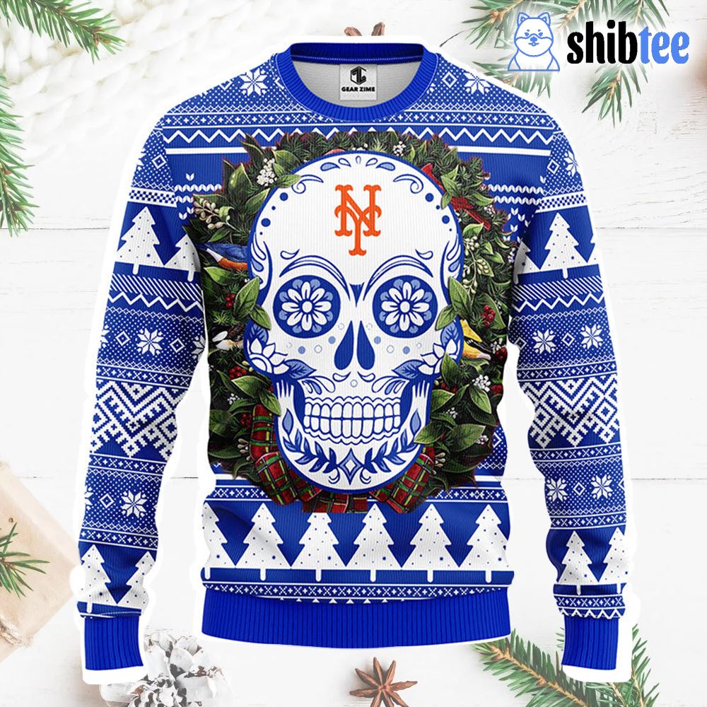 Grinch York Yankees Blue Christmas Ugly Christmas Sweater - Anynee