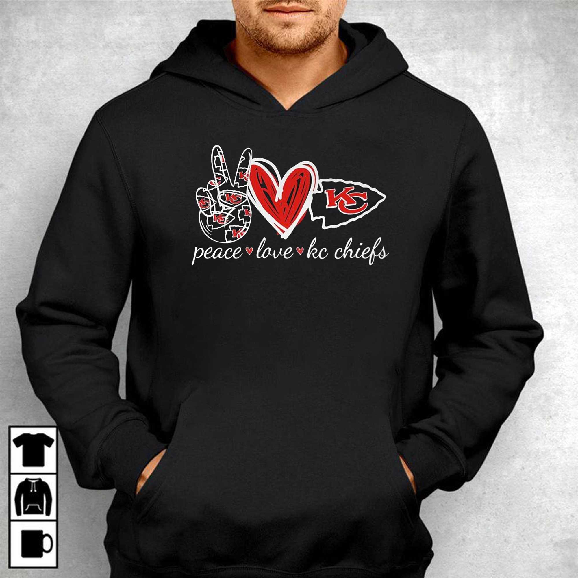 Chiefs Shirt KC Chiefs Heart Love Shirt Chiefs T Shirt Love Heart Chiefs T- Shirt - Trendingnowe