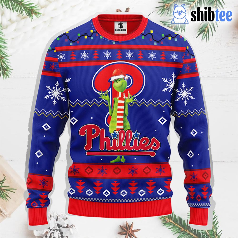 Santa Grinch hug Philadelphia Phillies shirt, hoodie, longsleeve