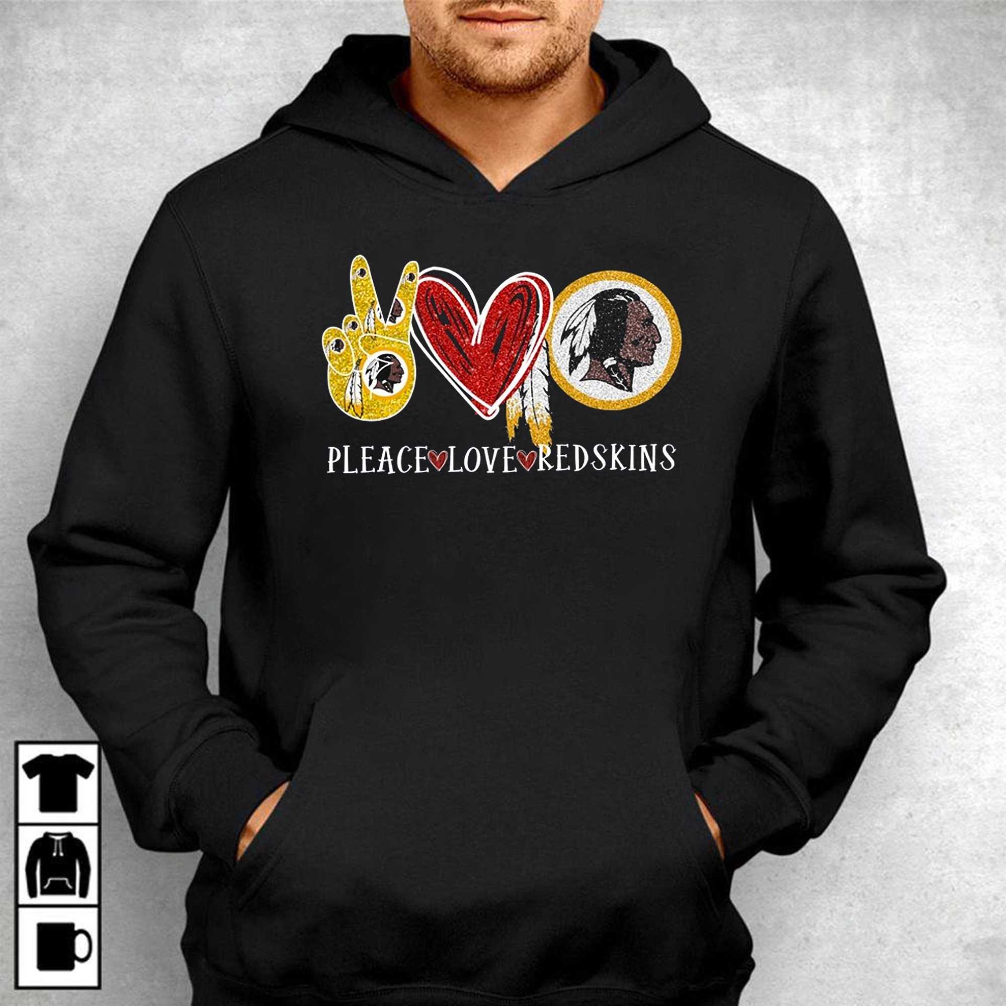 Pleace Love Redskins Washington Redskins T-shirt - Shibtee Clothing