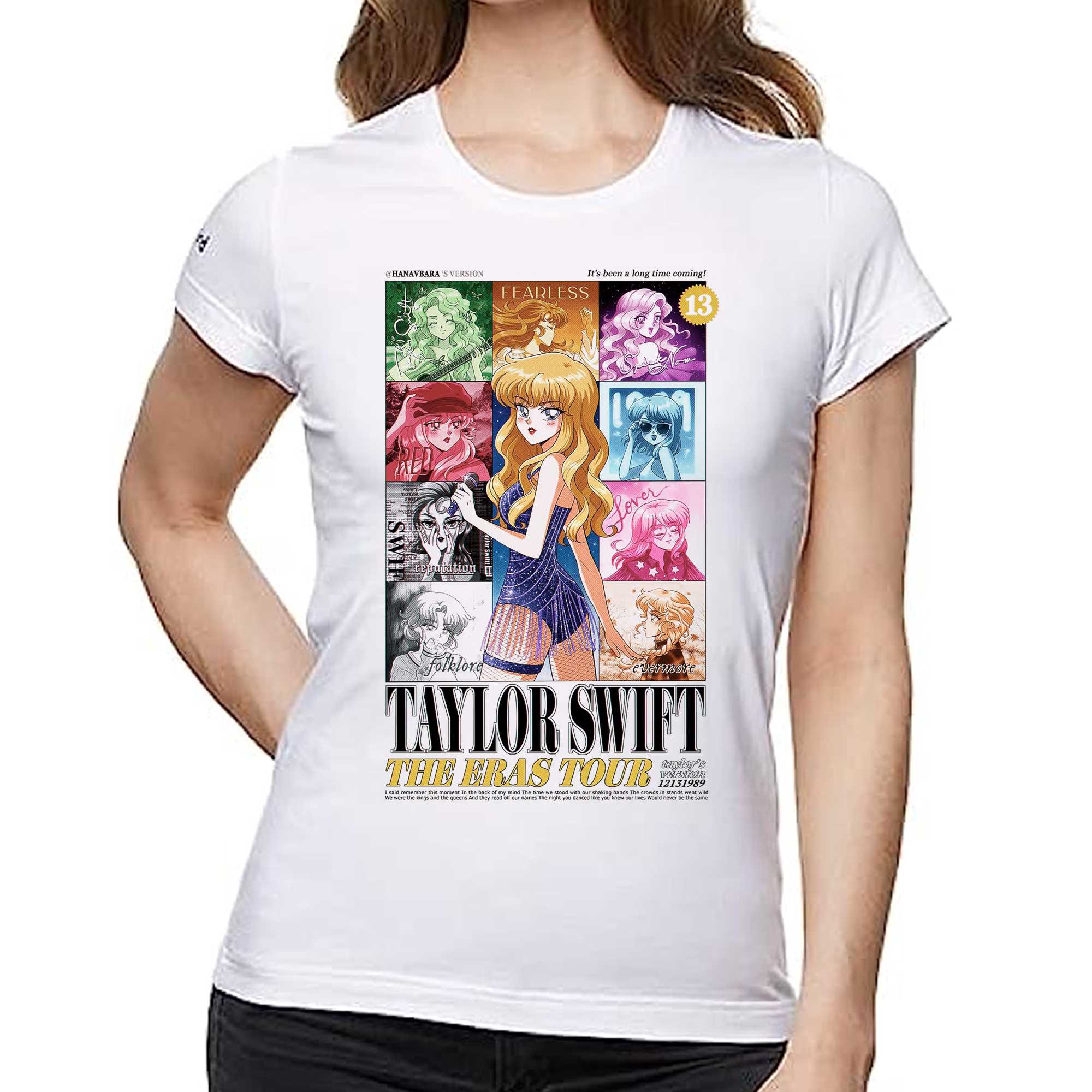 TAYLOR SWIFT~The Eras Tour~ Kids Apparel Polyester 3D T-SHIRT, Black Top~2  sided