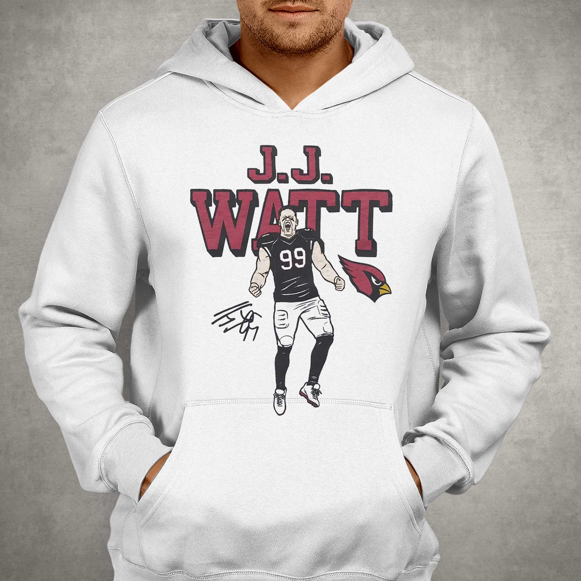 Arizona Cardinals Alternate Name & Number Hoodie - JJ Watt - Mens